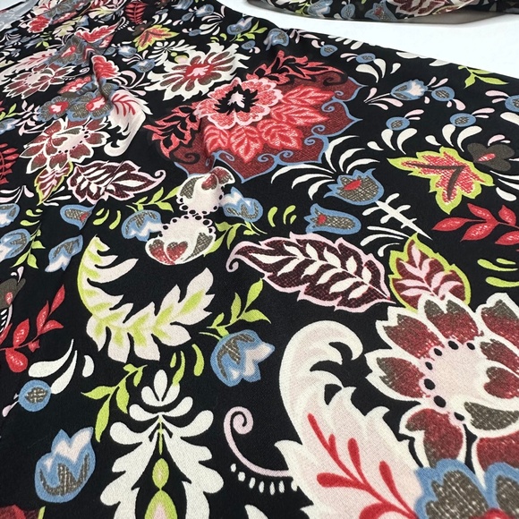 NWT Floral Hippie Strech Midi Longsleeved Dress -black red, lace puffer sleeve L - Picture 10 of 16